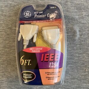 GE Printer Cable 6FT. IEEE 1284 DB25‎ CEN36M Parallel HO97887 Windows Compatible